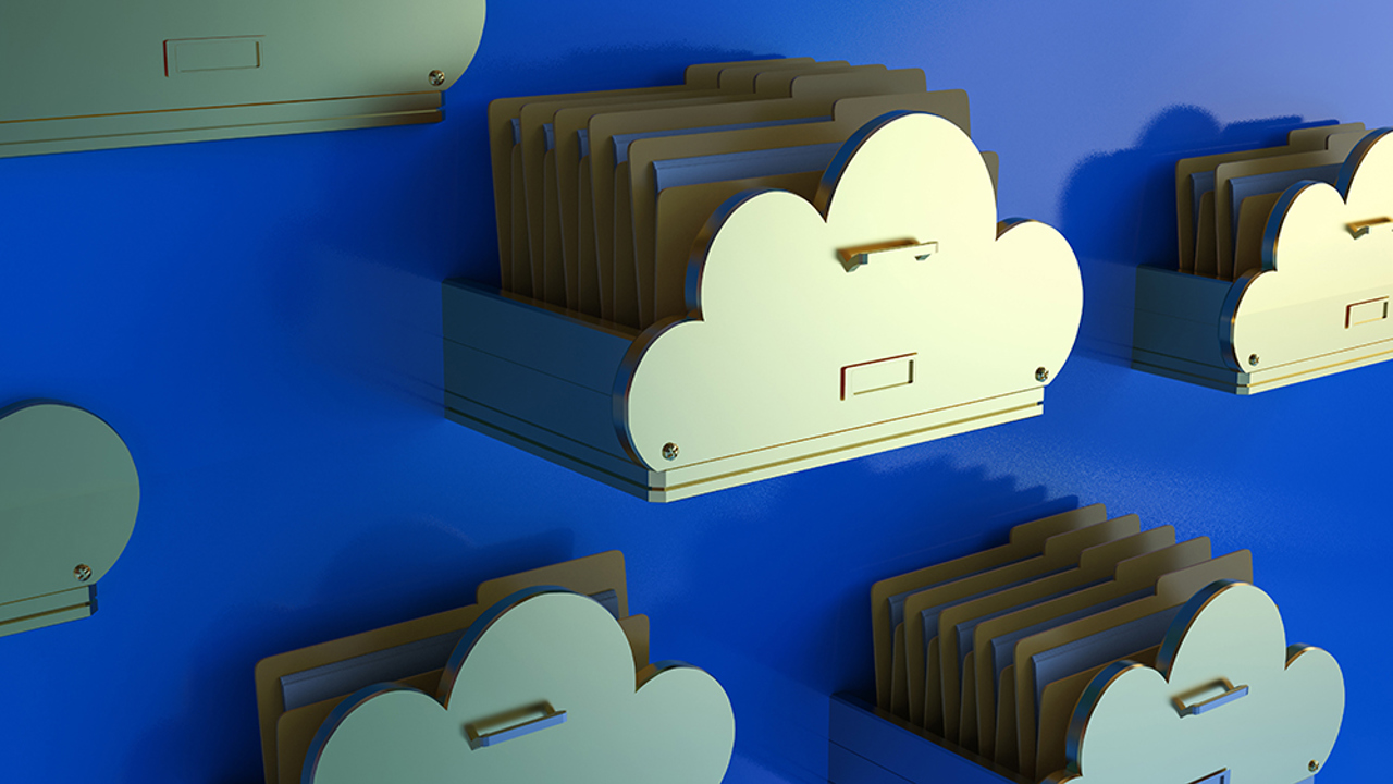 Cloud storage hanging from a wall